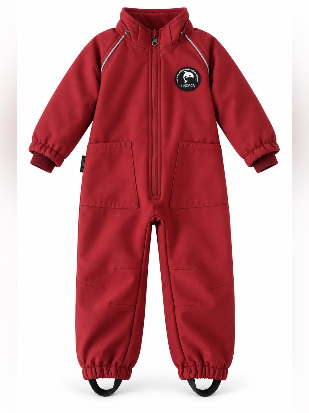 KidORCA Red Softshell One-Piece Outdoor Suit Kids Size 3 Fleece Lined